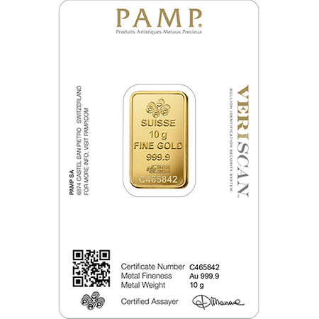 Sztaba złota PAMP 10 g