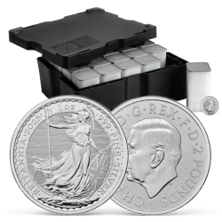 ZESTAW SREBRNYCH MONET BRITANNIA KRÓL KAROL III 1 oz x 500 szt.
